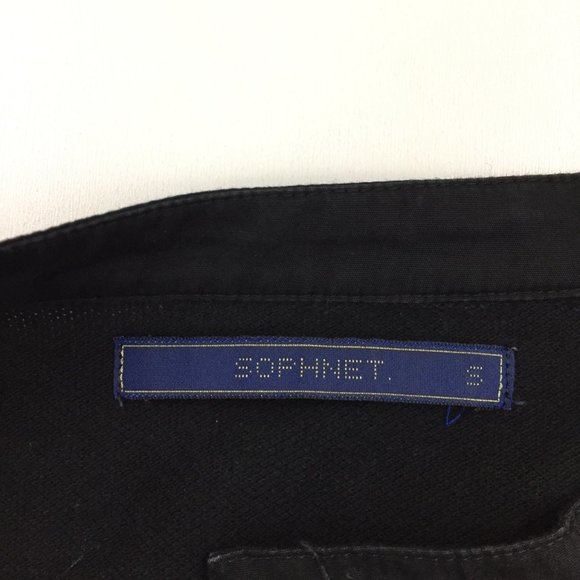 SOPHNET. Japan Striped Cuffs Henley Button Slit Hem Long Sleeve Shirt - Picture 2 of 10